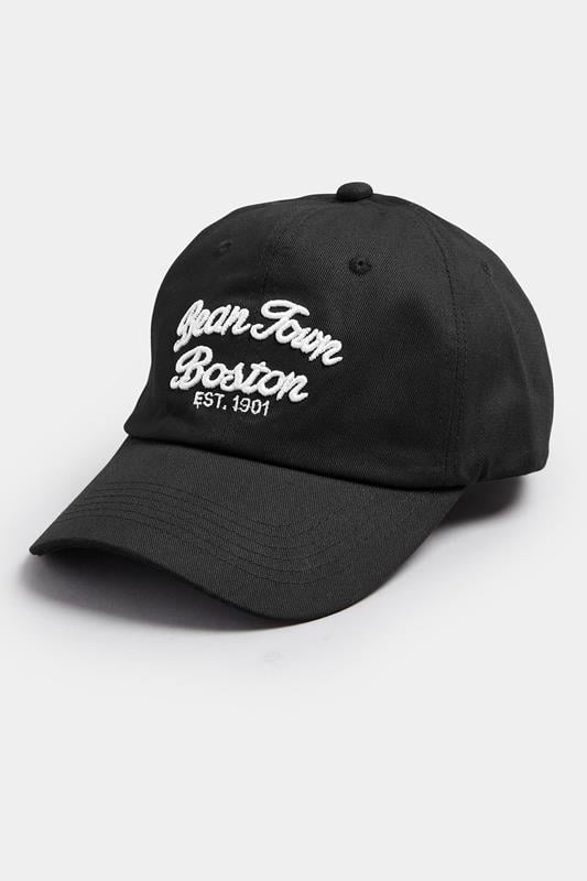  Yours Black 'Boston' Slogan Baseball Cap