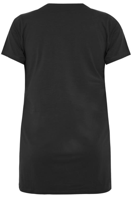 Plus Size Black Longline T-Shirt | Yours Clothing 6