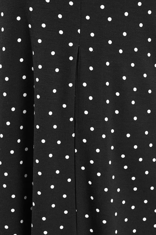 YOURS Plus Size Black Polka Dot Pleat Front Dress | Yours Clothing 4