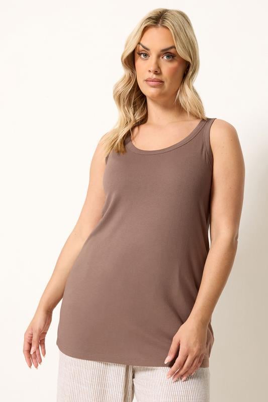  YOURS Curve Brown Basic Core Vest Top