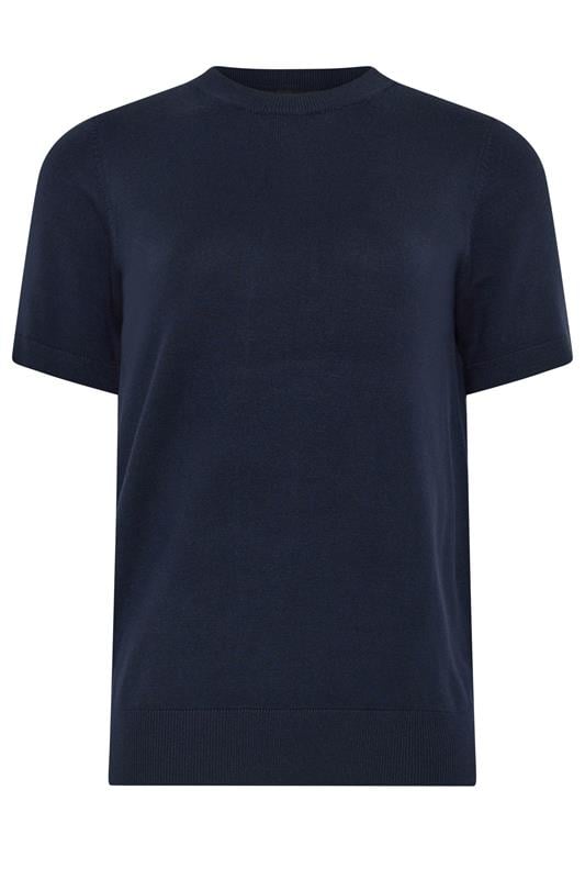 LTS Tall Women's Navy Blue Short Sleeve Knit Jumper | Long Tall Sally 5