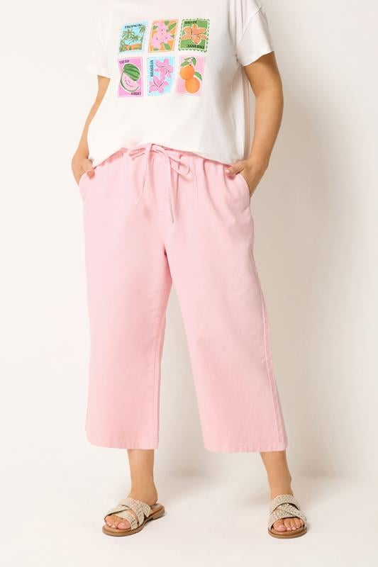  YOURS Curve Pink Cropped Jeans