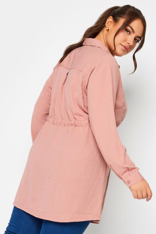 YOURS Curve Plus Size Pink Utility Tunic Shirt | Yours Clothing  4