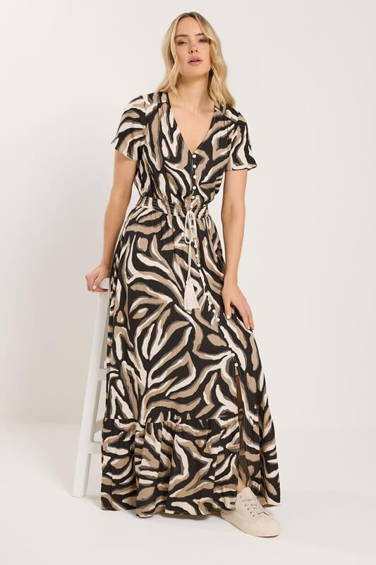 LTS Tall Women's Zebra Print Button Maxi Dress | Long Tall Sally 1