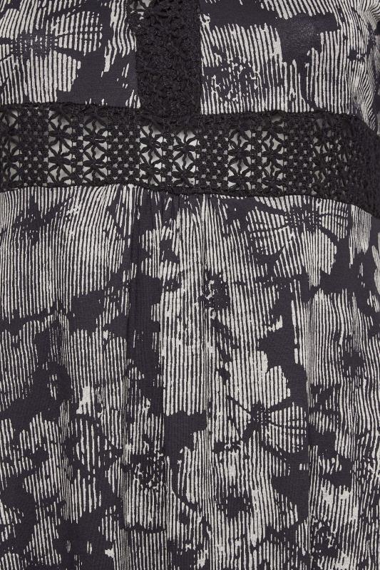 YOURS Curve Plus Size Black Floral V-Neck Lace Dress | Yours Clothing  5