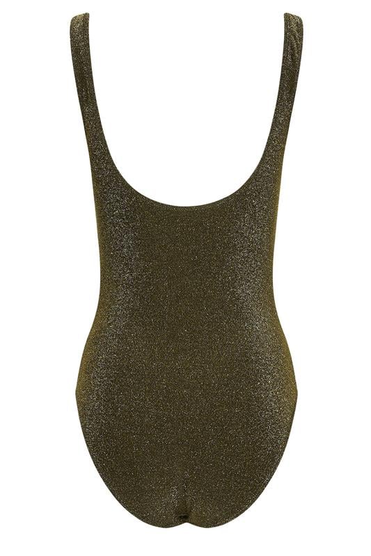 LTS Tall Women's Gold Metallic Square Neck Swimsuit | Long Tall Sally 7