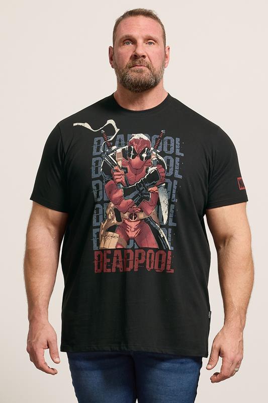 BadRhino Big & Tall Black Deadpool Graphic T-Shirt