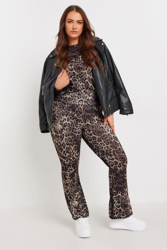 LIMITED COLLECTION Plus Size Brown Leopard Print Long Sleeve Top | Yours Clothing  2