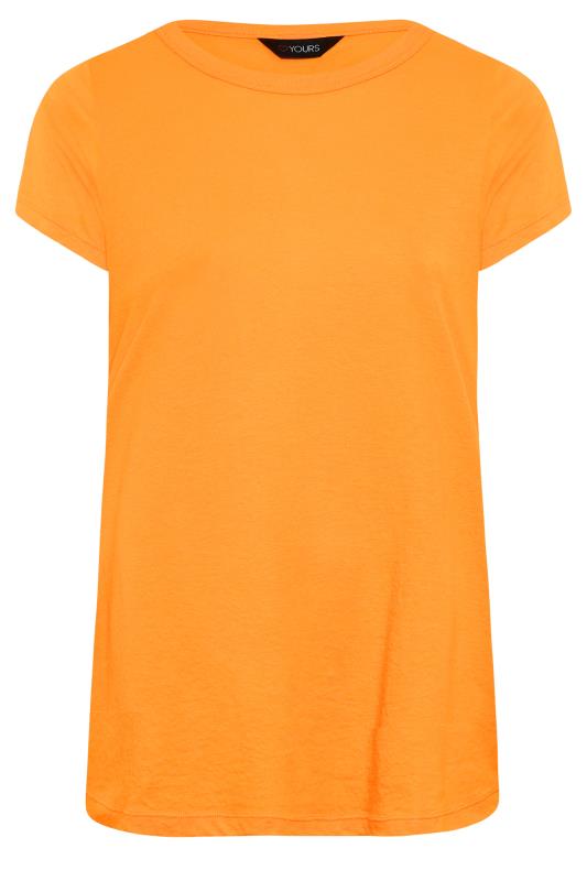 Plus Size Bright Orange Essential Short Sleeve T-Shirt | Yours Clothing  6