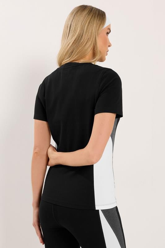 LTS Tall Women's Black Active Colour Block Short Sleeve Top | Long Tall Sally 2