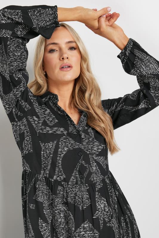 LTS Tall Black Abstract Dash Tiered Smock Dress | Long Tall Sally 4