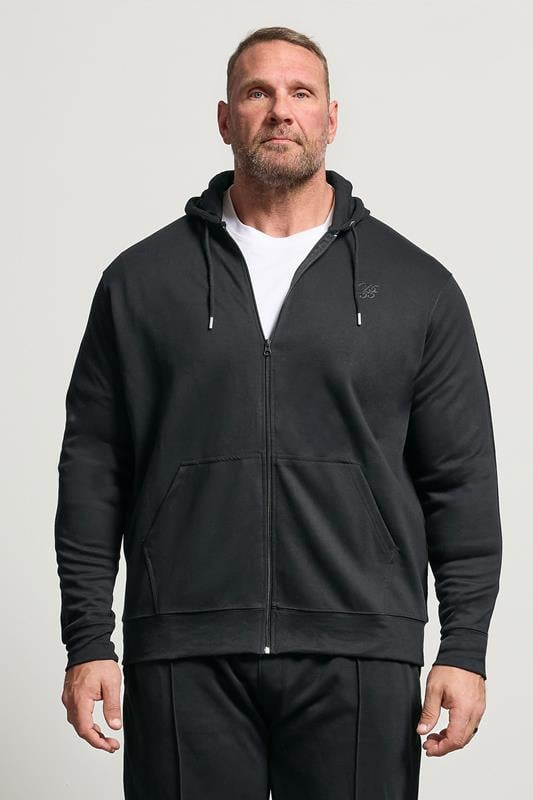 D555 Big & Tall Navy Blue Couture Zip Through Hoodie