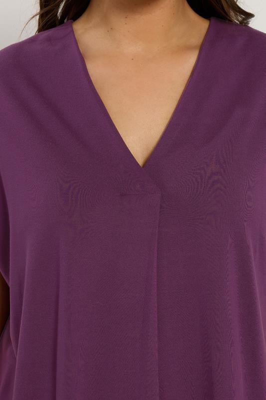 EVANS Curve Purple Premium Jersey Pleat Swing Top | Evans 5