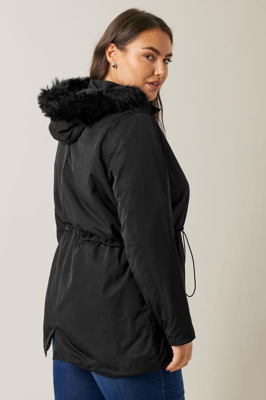 Faux Fur Black Lightweight Coat 3