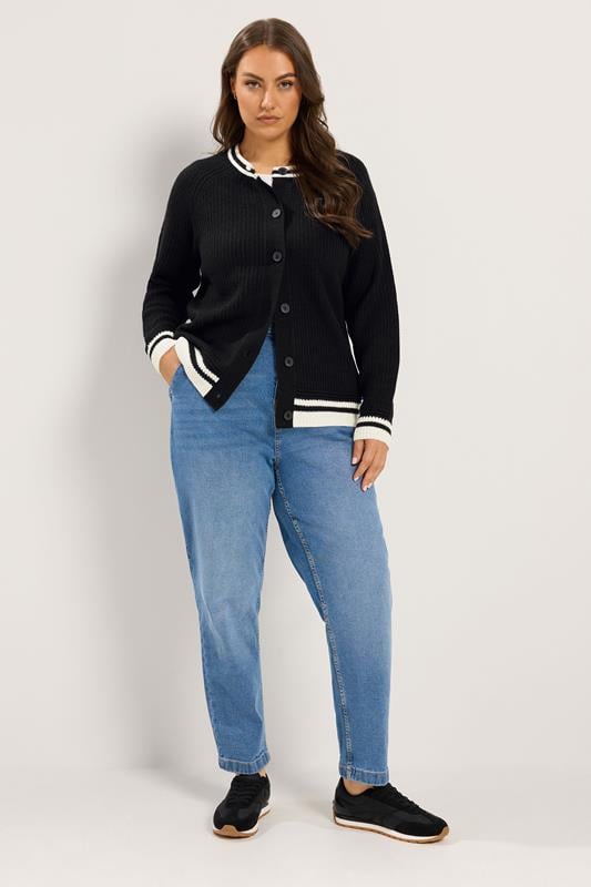 YOURS Plus Size Black Long Sleeve Knitted Cardigan | Yours Clothing 1