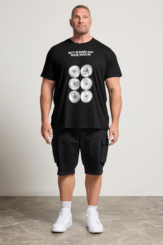 BadRhino Big & Tall Black 'Six Pack' Graphic T-Shirt | BadRhino 1