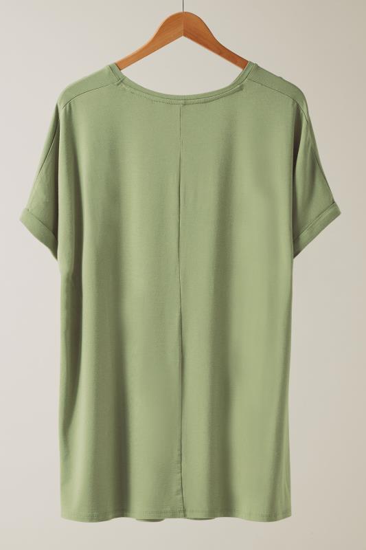 EVANS Plus Size Khaki Green Zebra Print Sequin Embellished T-Shirt | Evans  7