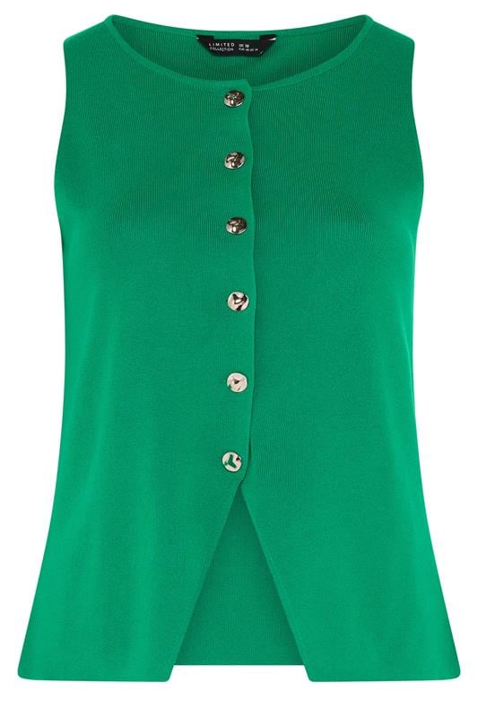 LIMITED COLLECTION Plus Size Green Knitted Waistcoat | Yours Clothing 5