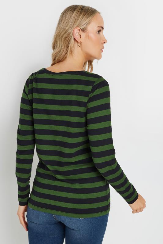 LTS Tall Black and Khaki Green Long Sleeve T-Shirt Top | Long Tall Sally 3