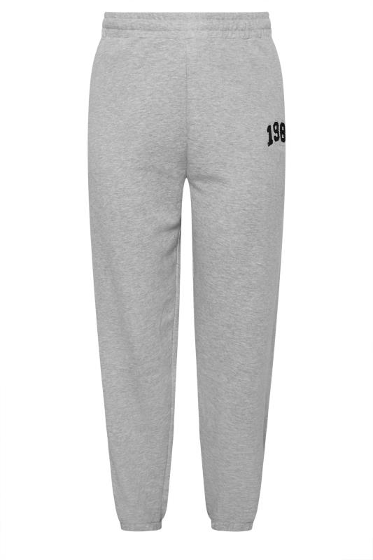 YOURS Plus Size Light Grey '1980' Slogan Joggers | Yours Clothing  6