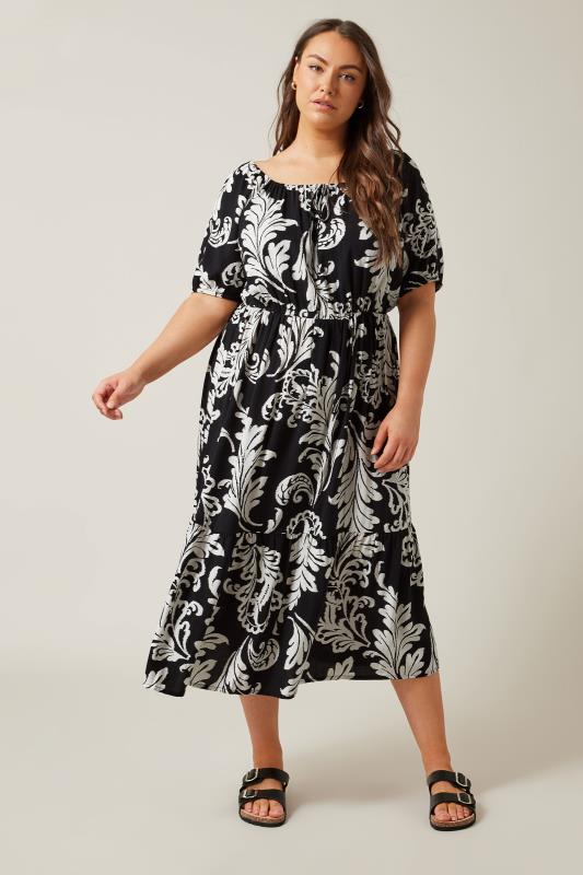 Plus black midi dress hotsell