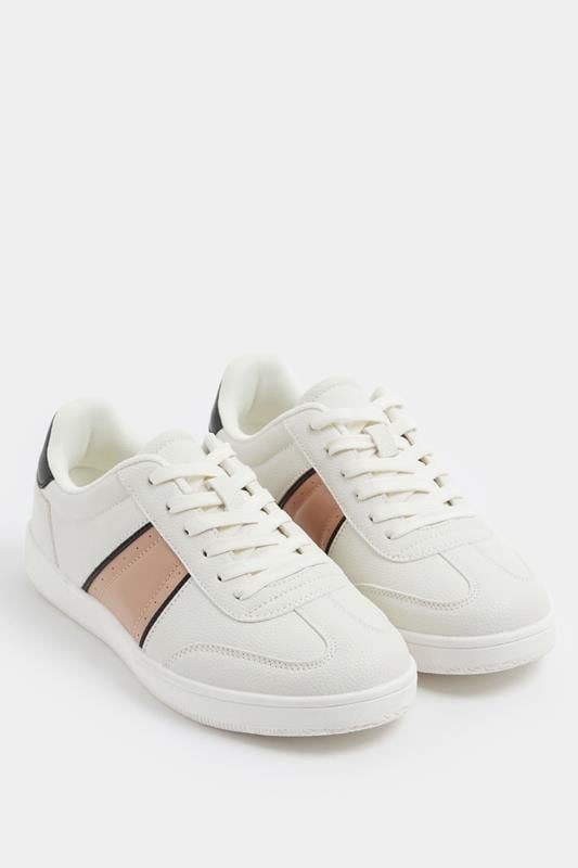  Yours White Panelled Trainers In Extra Wide EEE Fit