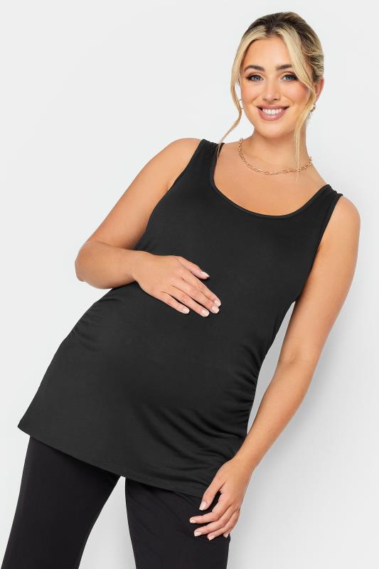 BUMP IT UP MATERNITY Plus Size Curve Black Bralette Support Vest Top | Yours Clothing  1