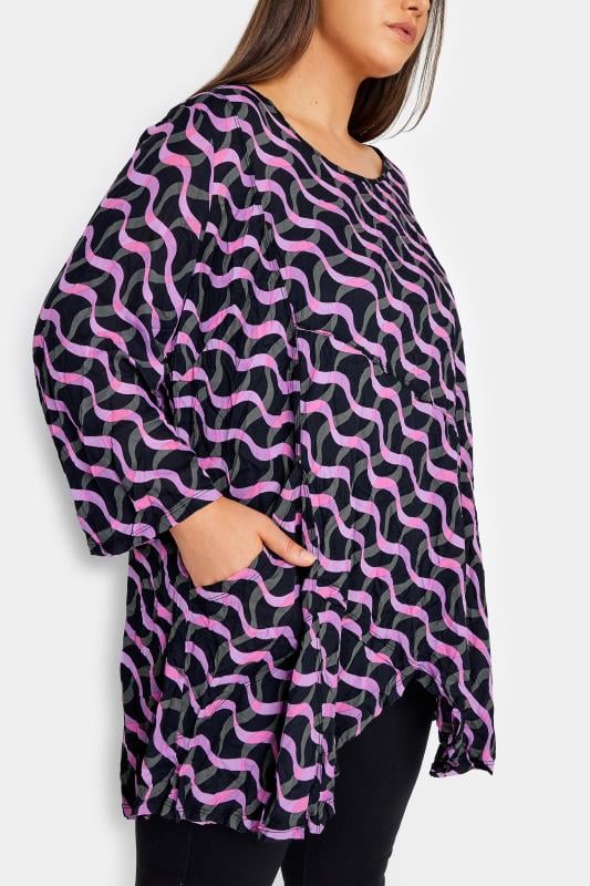 City Chic Purple Stripe Print Tunic Top 4