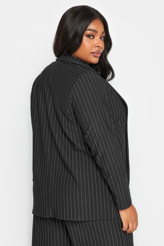 LIMITED COLLECTION Plus Size Black Pinstripe Pocket Blazer | Yours Clothing 5