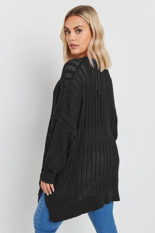 YOURS Plus Size Black Crochet Jumper | Yours Clothing 4