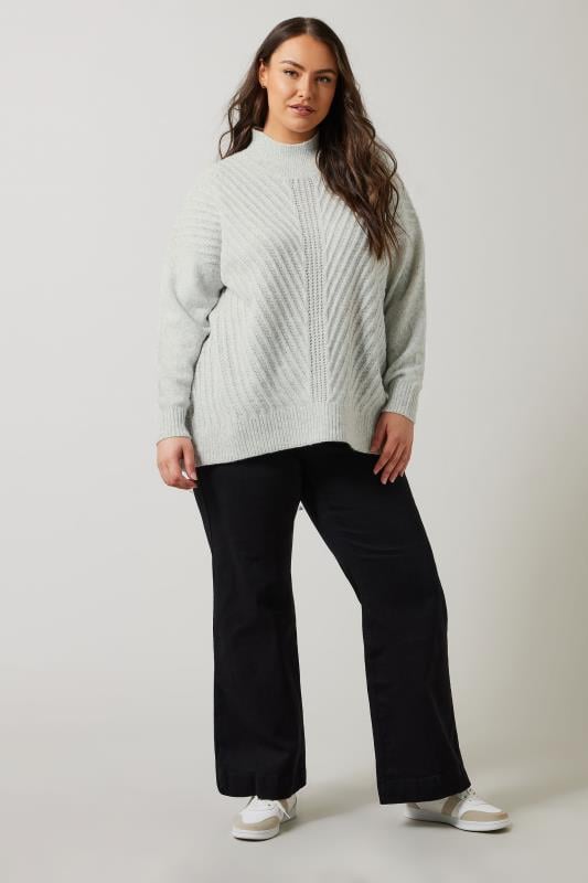 EVANS Plus Size Light Grey Knitted Jumper | Evans  2