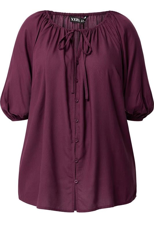 YOURS Plus Size Purple Button Through Top | Yours Clothing 5