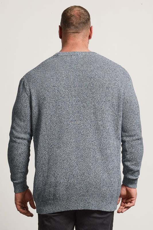 BadRhino Big & Tall Blue Crew Neck Knitted Jumper | BadRhino 2