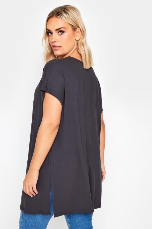 YOURS Plus Size Dark Grey Short Sleeve Cardigan | Yours Clothing 3