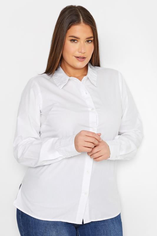 Tall Women's LTS White Cotton Shirt | Long Tall Sally  1