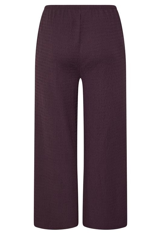 YOURS Plus Size Purple Wide Leg Crinkle Trousers | Yours Clothing 7