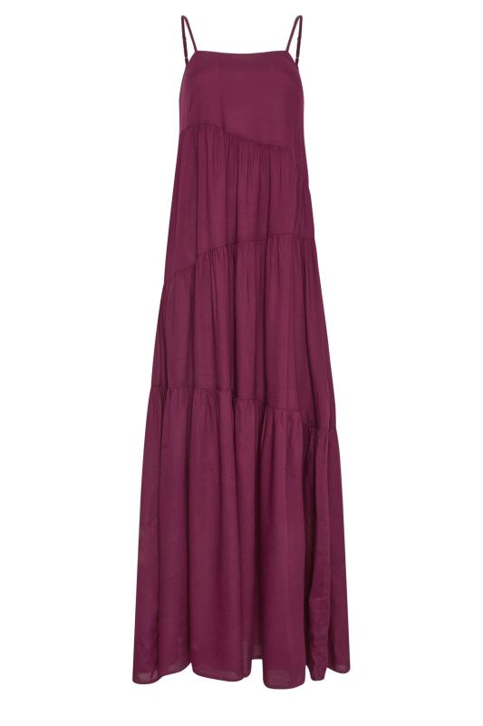 LTS Tall Burgundy Red Asymmetric Tiered Midaxi Dress | Long Tall Sally 5