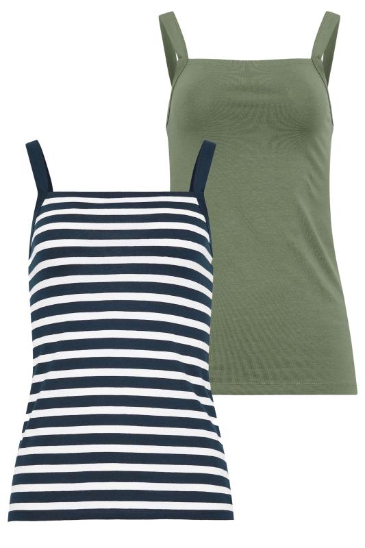 LTS Tall 2 PACK Navy Blue & Green Cami Vest Tops | Long Tall Sally 5