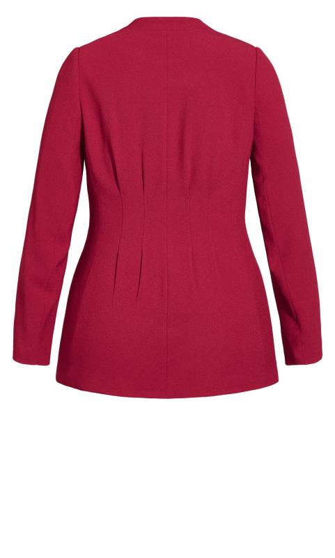 Elegance Red Burgundy Waist Tied Suit Jacket 6