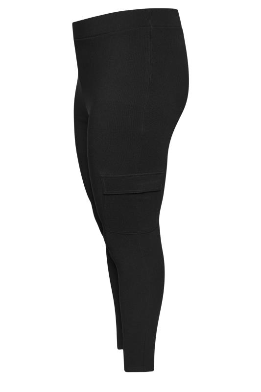 YOURS Plus Size Black Cargo Leggings | Yours Clothing 4