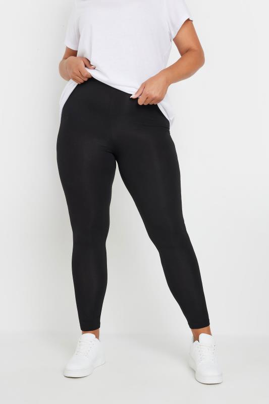 Plus Size 2 PACK Black Soft Touch Stretch Leggings | Yours Clothing 2