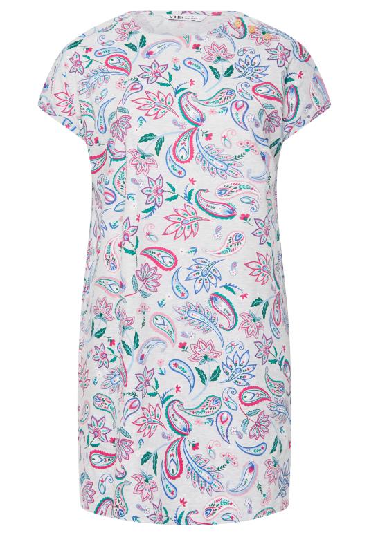 YOURS Curve Plus Size Grey Paisley Print Nightdress | Yours Clothing  5