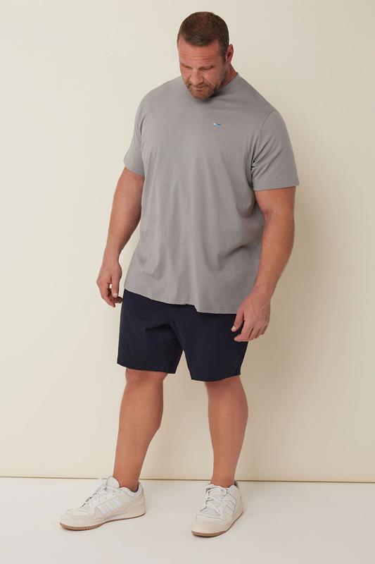BadRhino Big & Tall 2 PACK Black & Navy Blue Elasticated Waist Chino Shorts 4