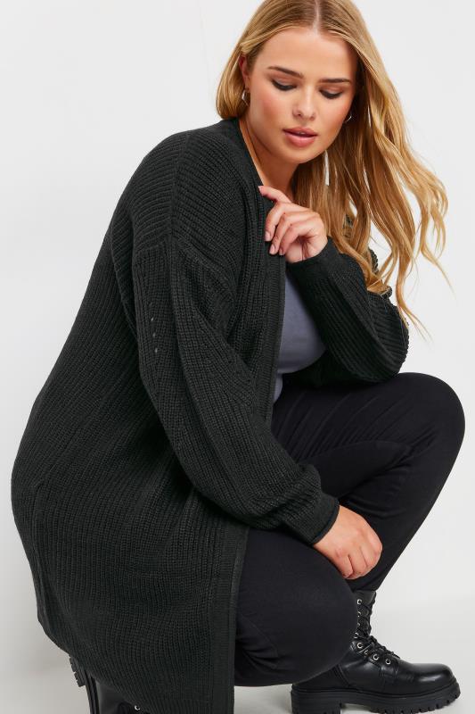 YOURS Plus Size Black Essential Knitted Cardigan | Yours Clothing  4