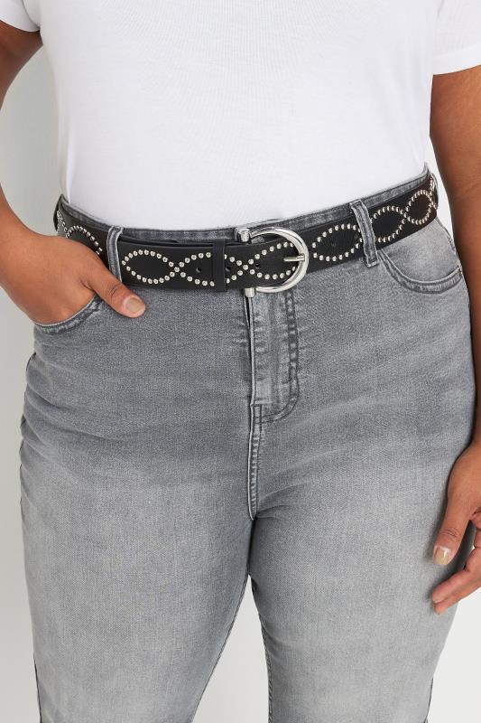 Plus Size  Yours Silver Studded Jean Belt