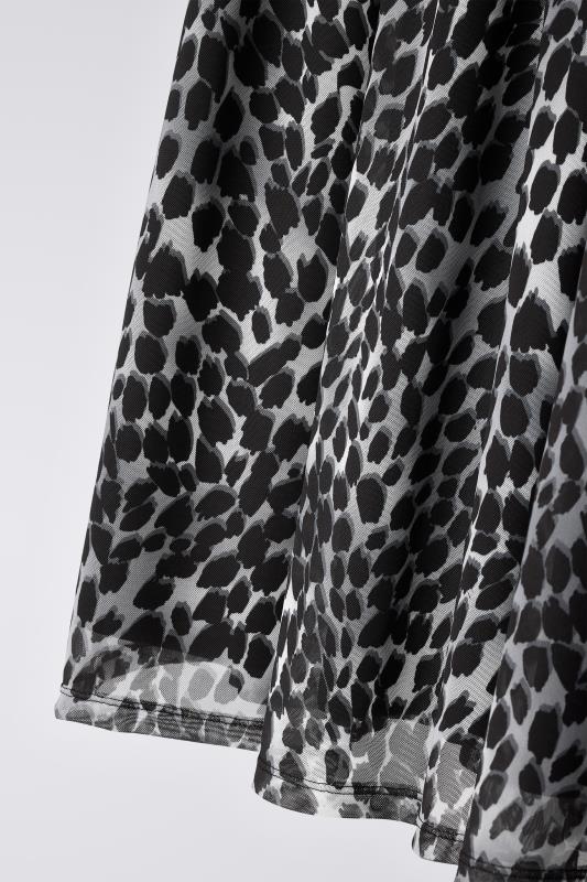 EVANS Plus Size Grey Leopard Print Mesh Midaxi Dress | Evans  6