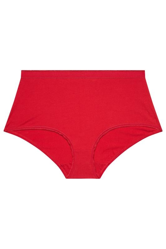 YOURSET 5 PACK Plus Size Red Kiss Print Full Briefs | Yours Clothing 9
