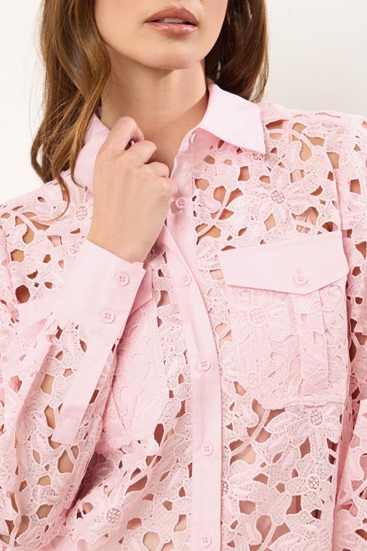 STAR Pink Lace Button Through Shirt | StarByJM 6