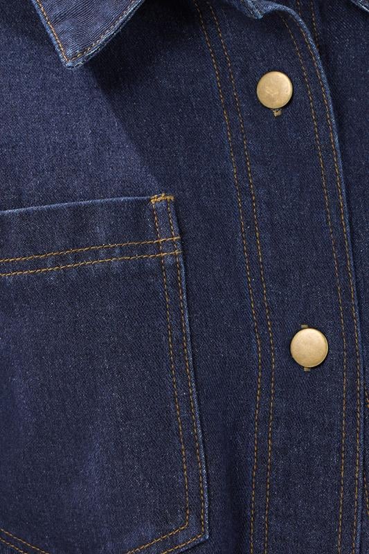 LTS Tall Blue Cotton Indigo Denim Shacket | Long Tall Sally 7