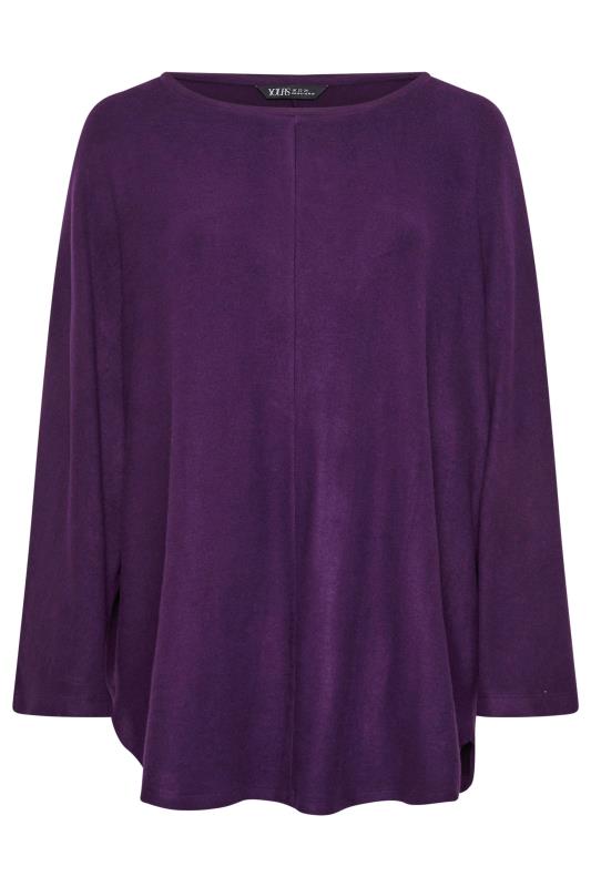 YOURS Plus Size Purple Soft Touch Batwing Sleeve Jumper | Yours Clothing 5